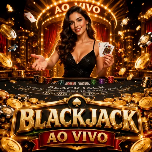 Cartão da mesa de blackjack ao vivo com crupiê