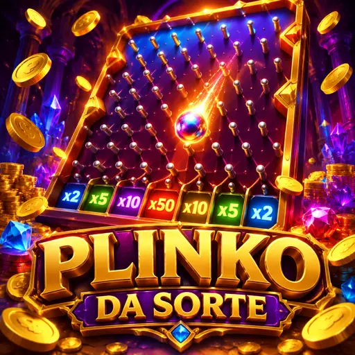 Bolas neon caindo pelos pinos do jogo Plinko